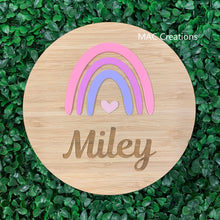 Load image into Gallery viewer, Rainbow Name Plaque - PINK rainbow